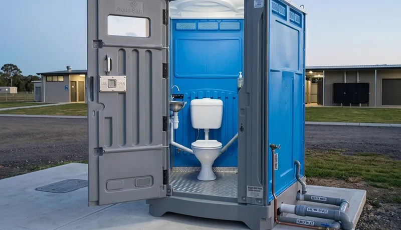 Sewer-Connected Portable Toilet